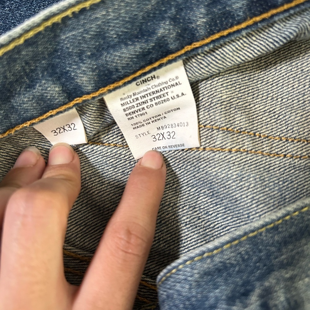 Cinch up relaxed fit straight leg denim jeans - Picture 3 of 11